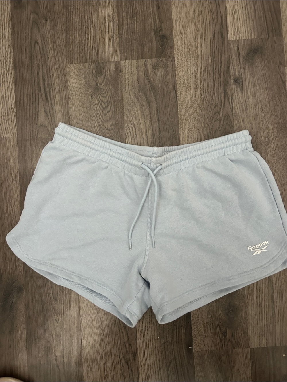 Reebok Women's Pale Blue Elastic Waist Athletic Shorts